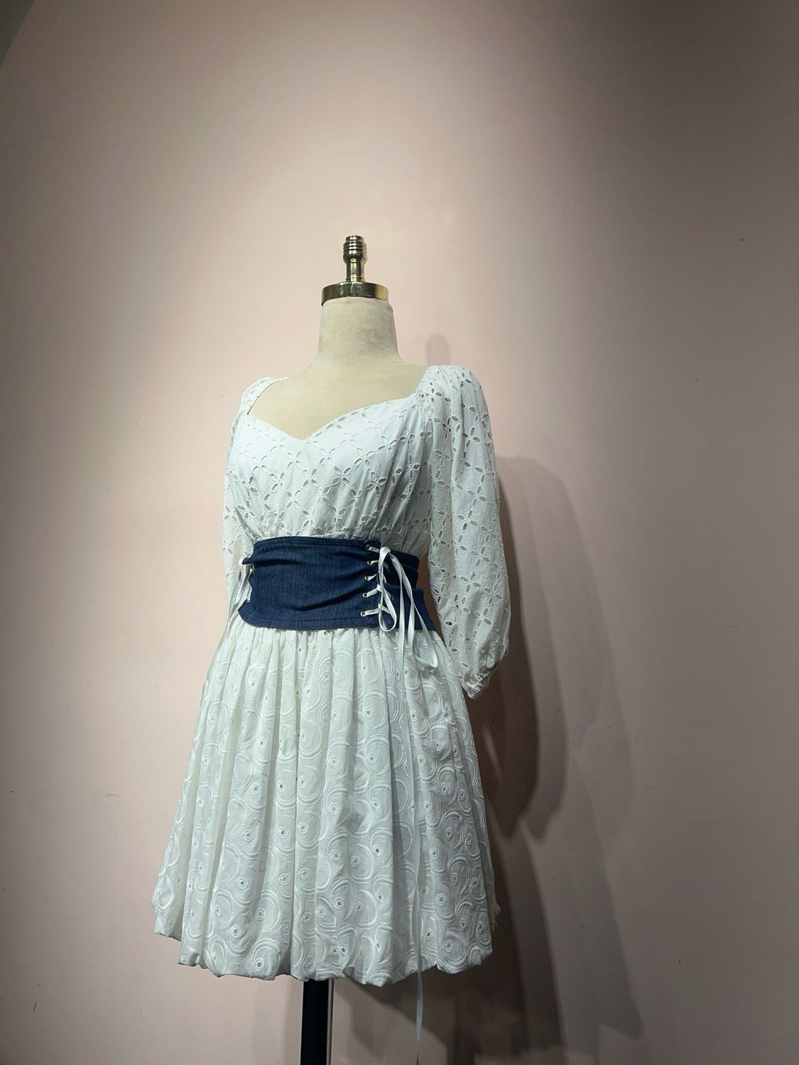 Vestido corto, Blanco, Talla 42