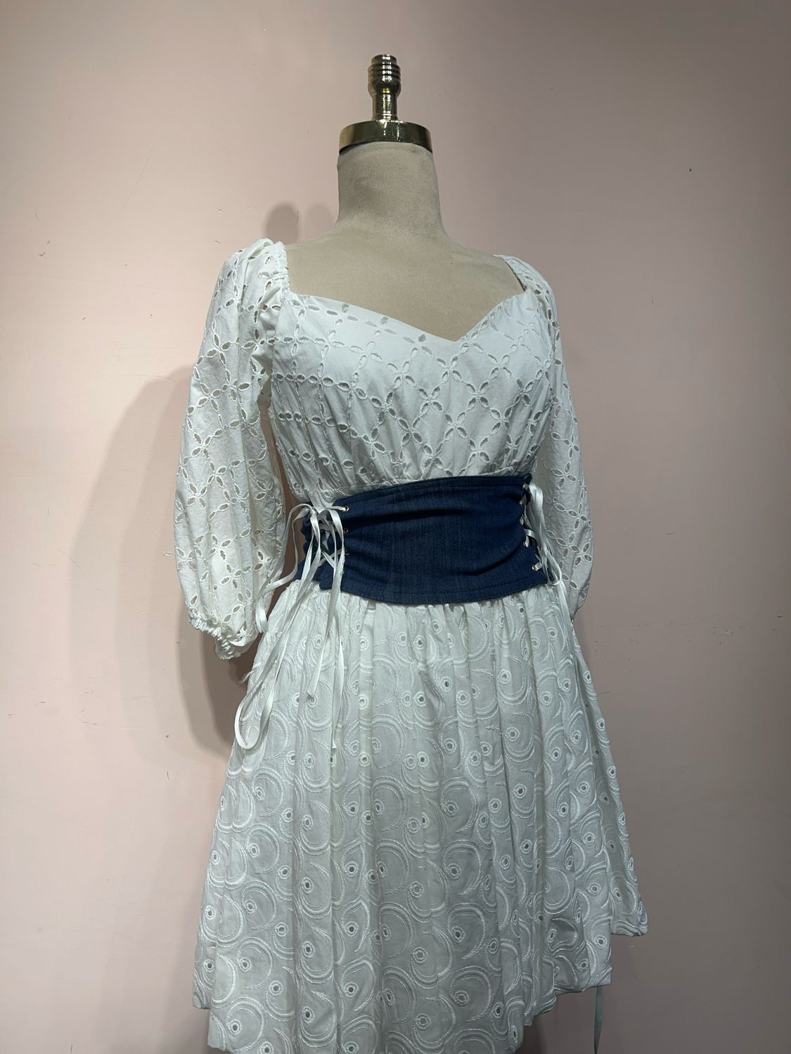 Vestido corto, Blanco, Talla 42