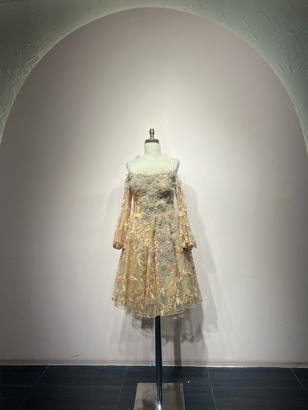 Vestido corto, Peach, Talla 40