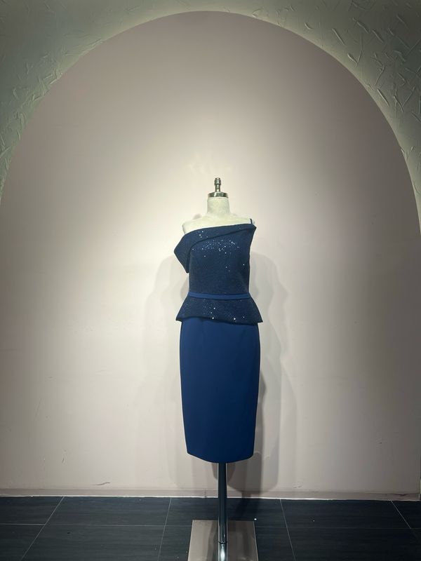 Vestido corto, Azul, Talla 44