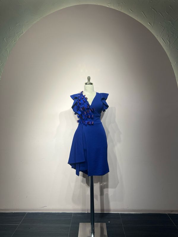 Vestido corto, Azul, Talla 40