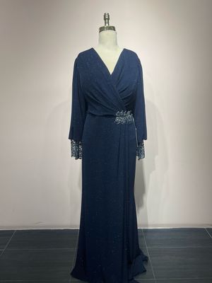 Vestido largo color azul Navy talla 52