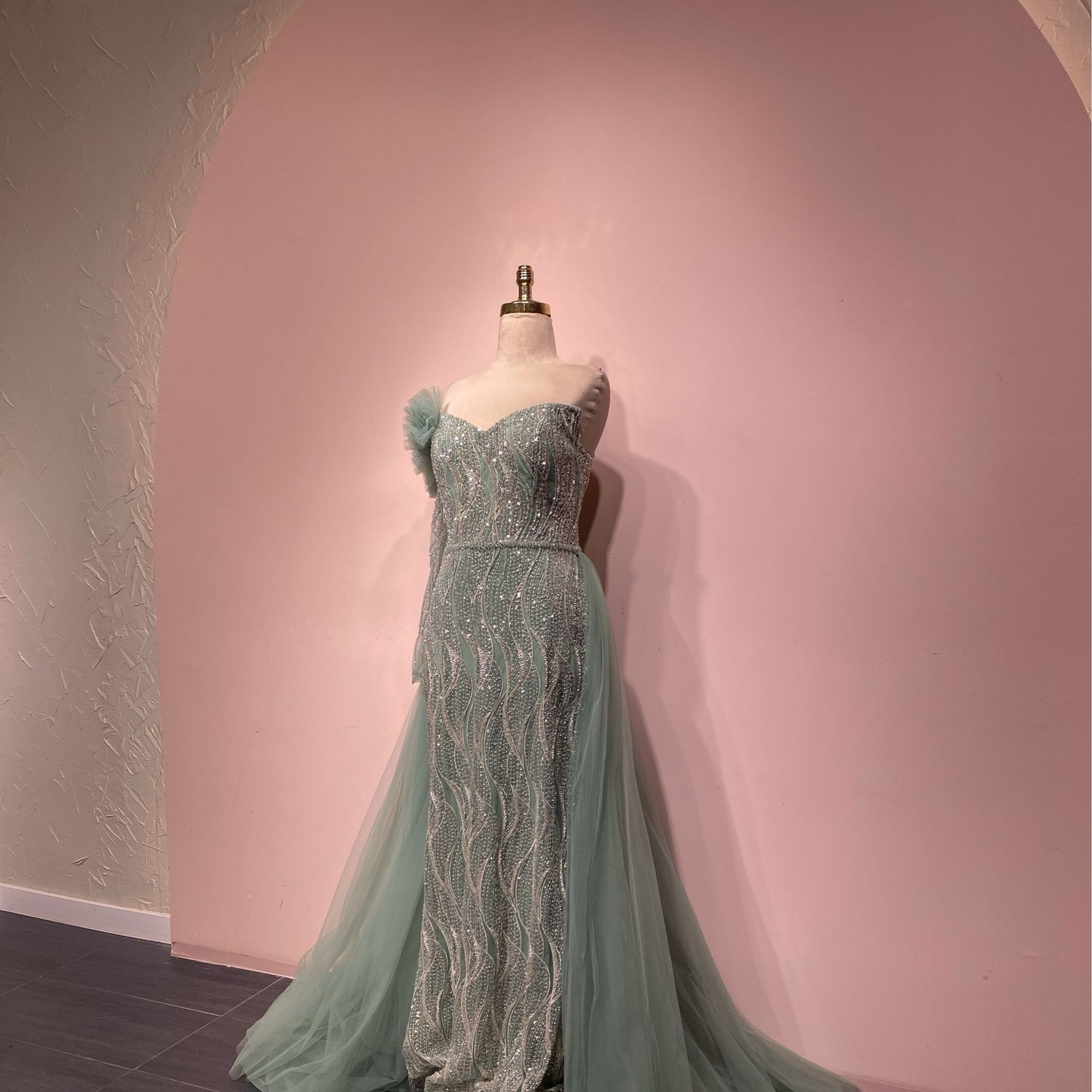 Vestido largo - Verde menta - talla 14