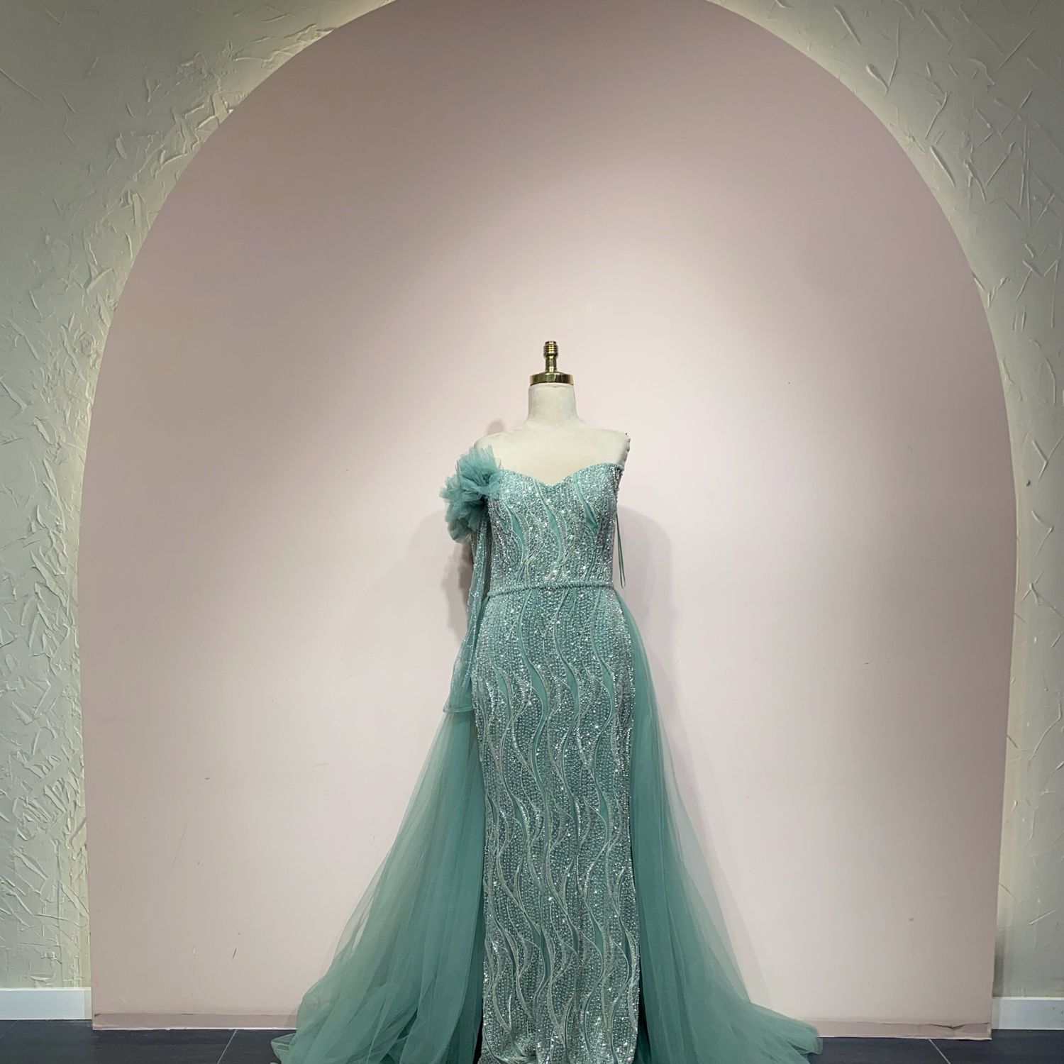 Vestido largo - Verde menta - talla 14