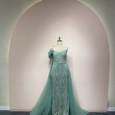 Vestido largo - Verde menta - talla 14