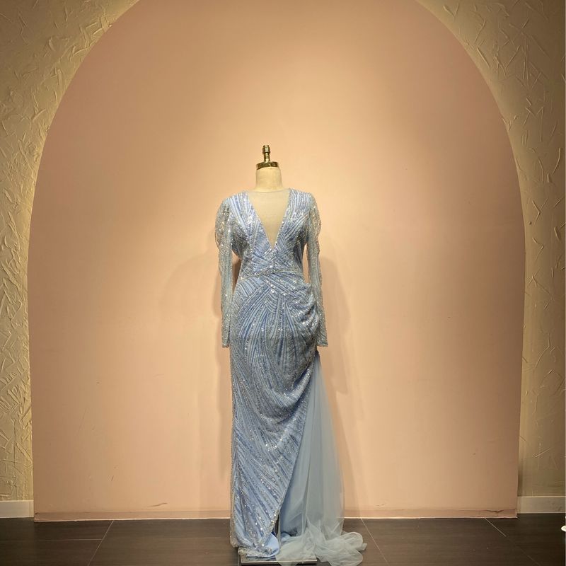 Vestido largo - Celeste - talla 42