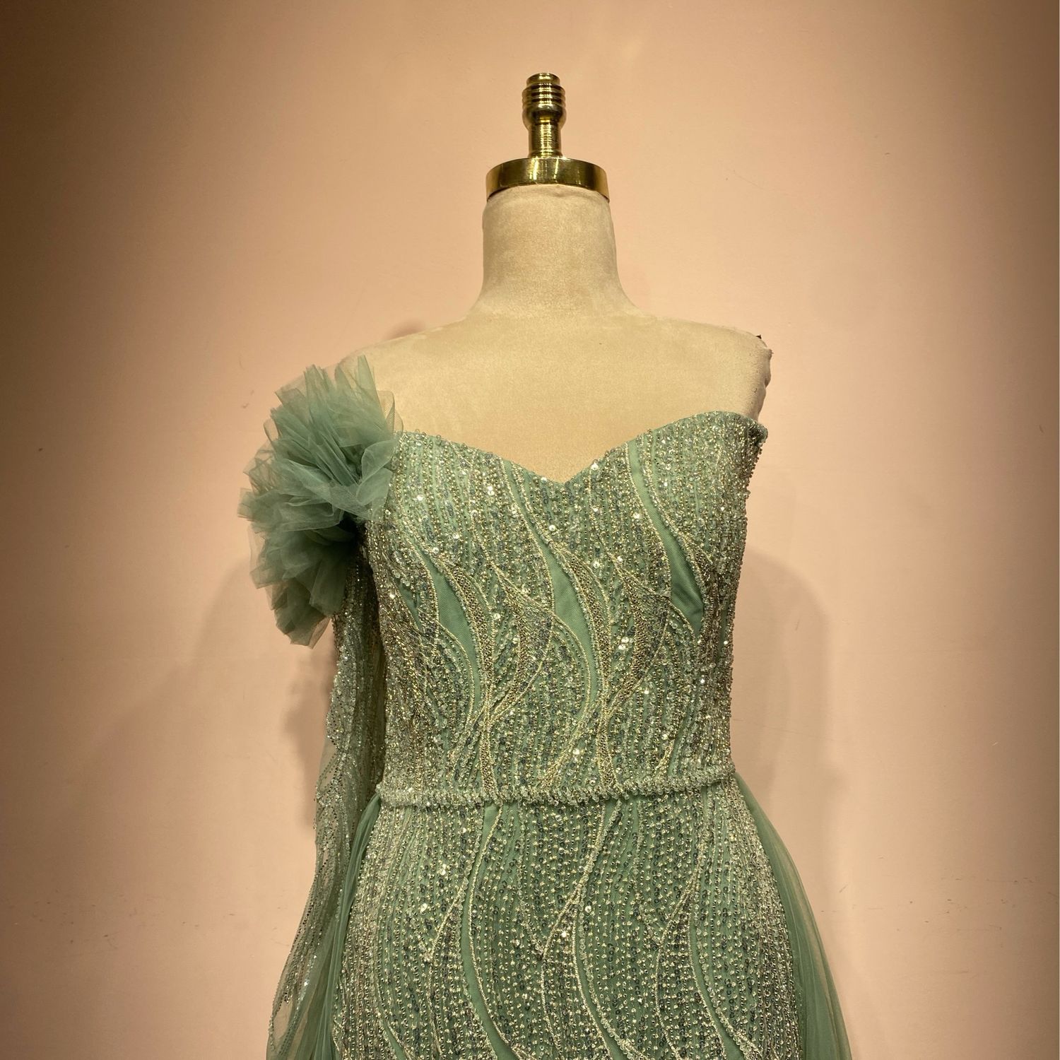 Vestido largo - Verde menta - talla 14