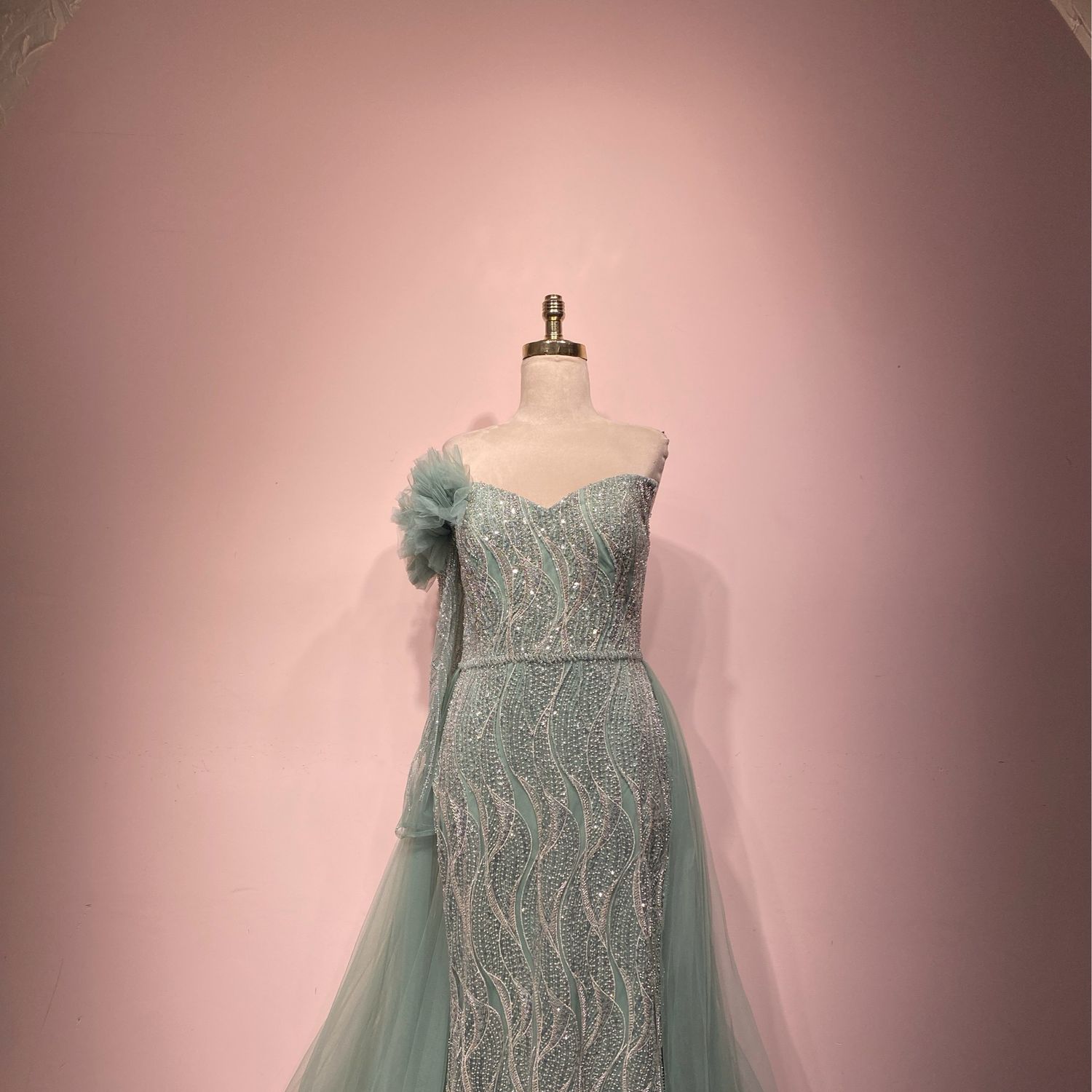 Vestido largo - Verde menta - talla 14