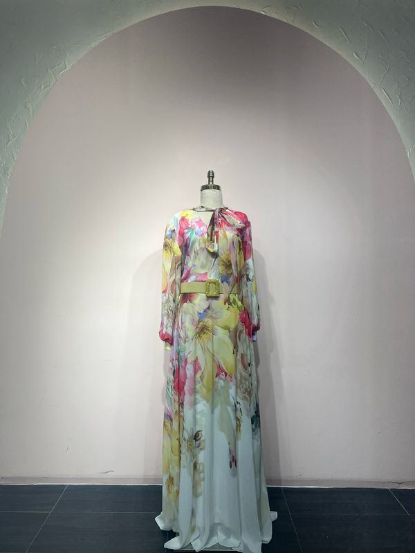 Vestido largo - Amarillo - talla 50