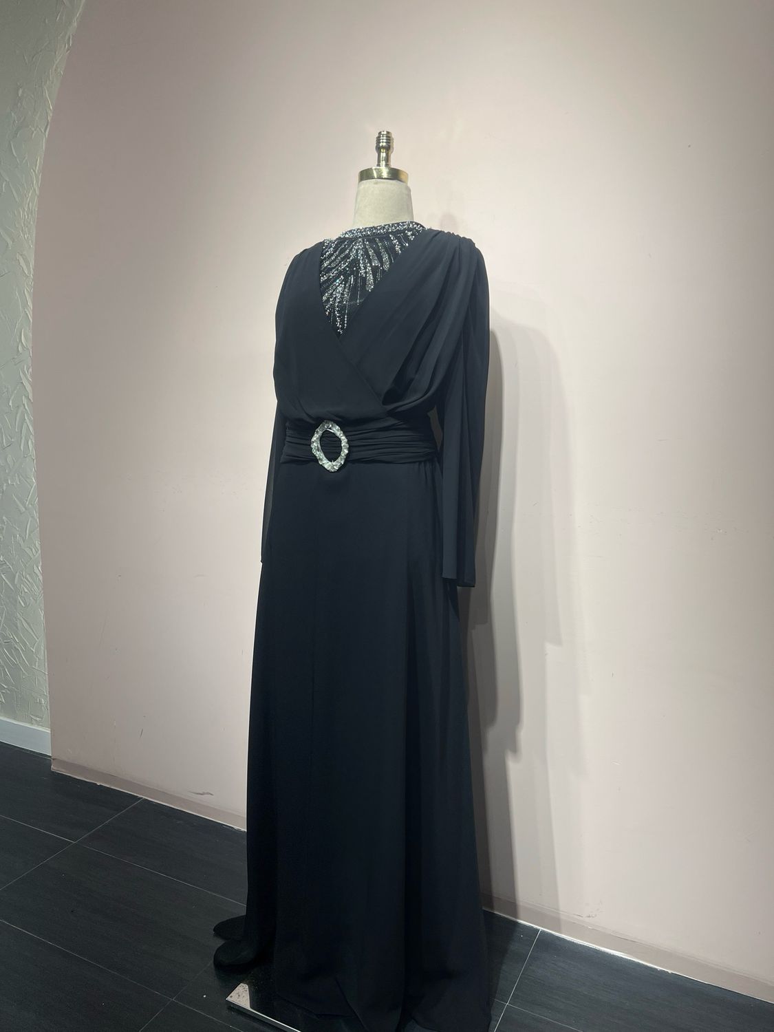 Vestido largo - Negro - talla 48