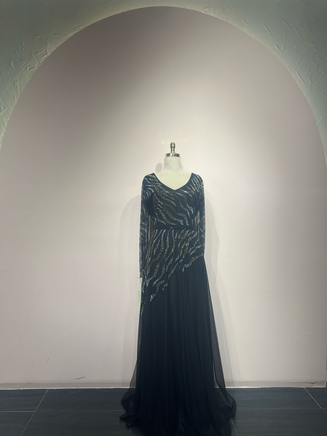 Vestido largo - Negro - talla 46