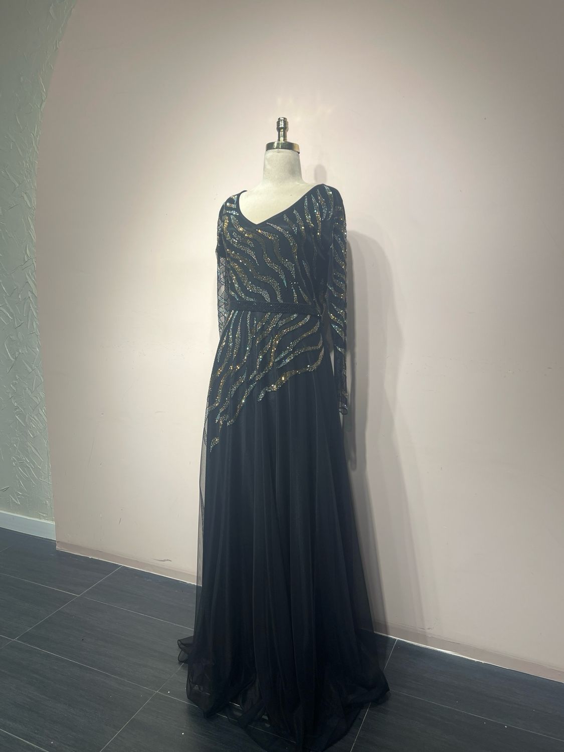 Vestido largo - Negro - talla 46