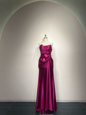 Vestido largo - Fucsia - talla 2 - S/M