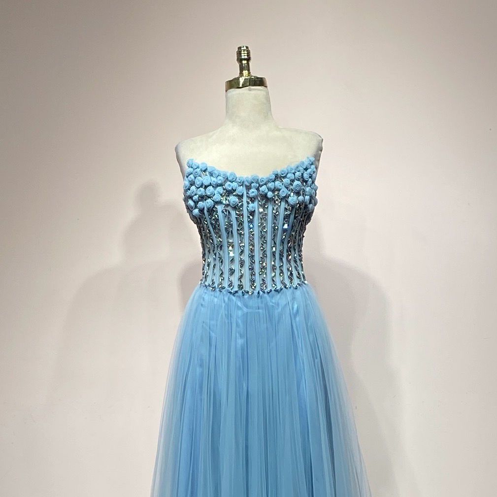 Vestido Largo Color Blue Talla 10 Vestido Largo Color Blue Talla 10