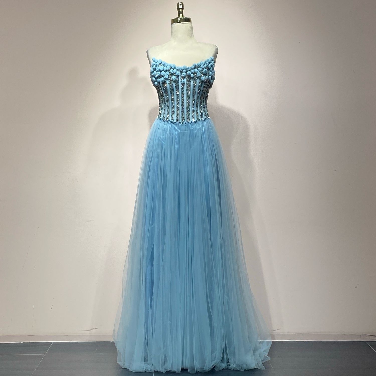 Vestido Largo Color Blue Talla 10 Vestido Largo Color Blue Talla 10