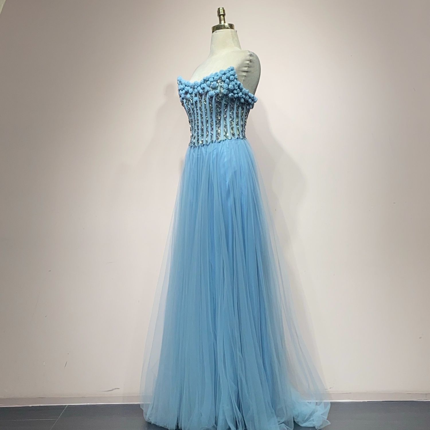 Vestido Largo Color Blue Talla 10 Vestido Largo Color Blue Talla 10