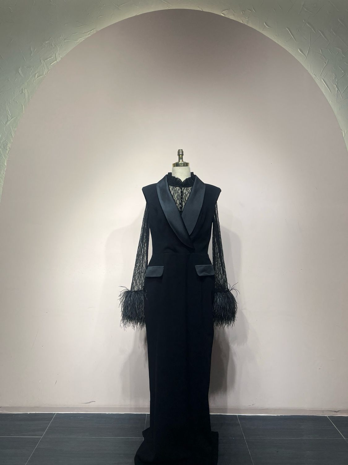 Vestido largo - Negro - talla 46
