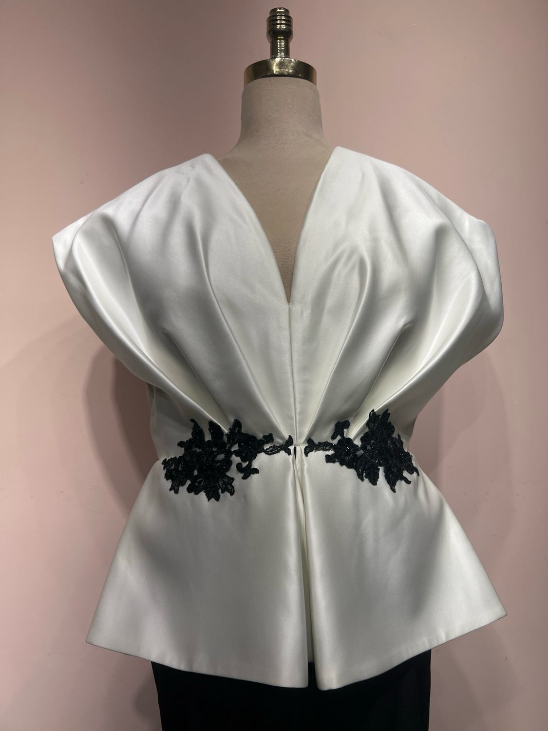 Vestido largo - Blanco/Negro - talla 46 Vestido largo - Blanco/Negro - talla 46