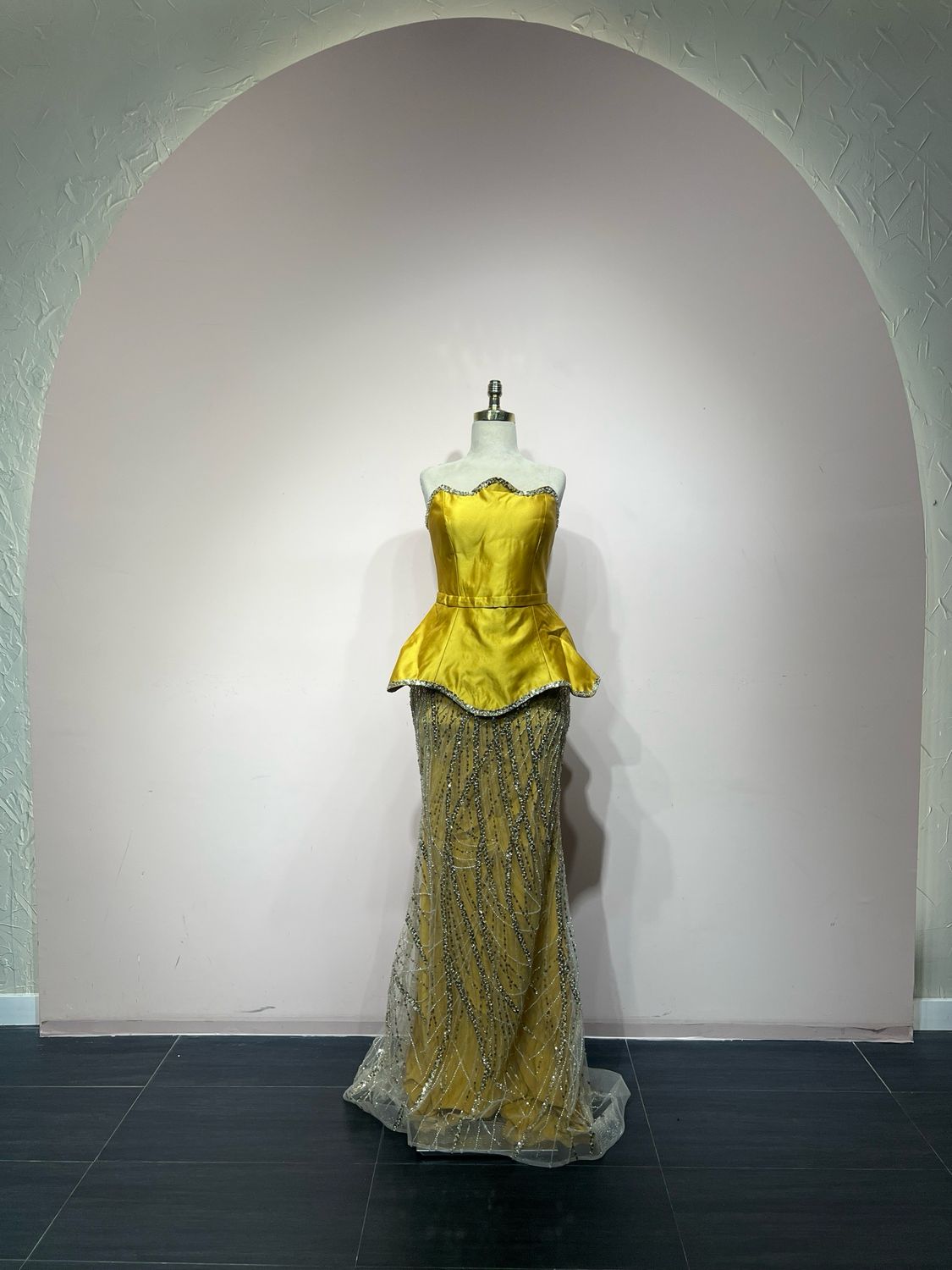 Vestido largo - Amarillo Mostaza - talla 40