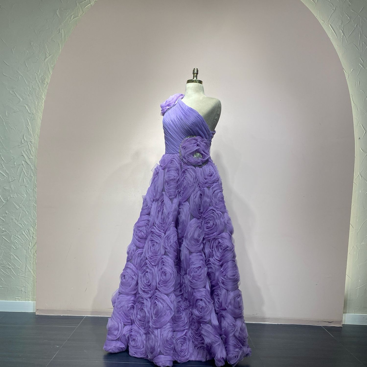 Vestido largo color lila, talla 44 - L