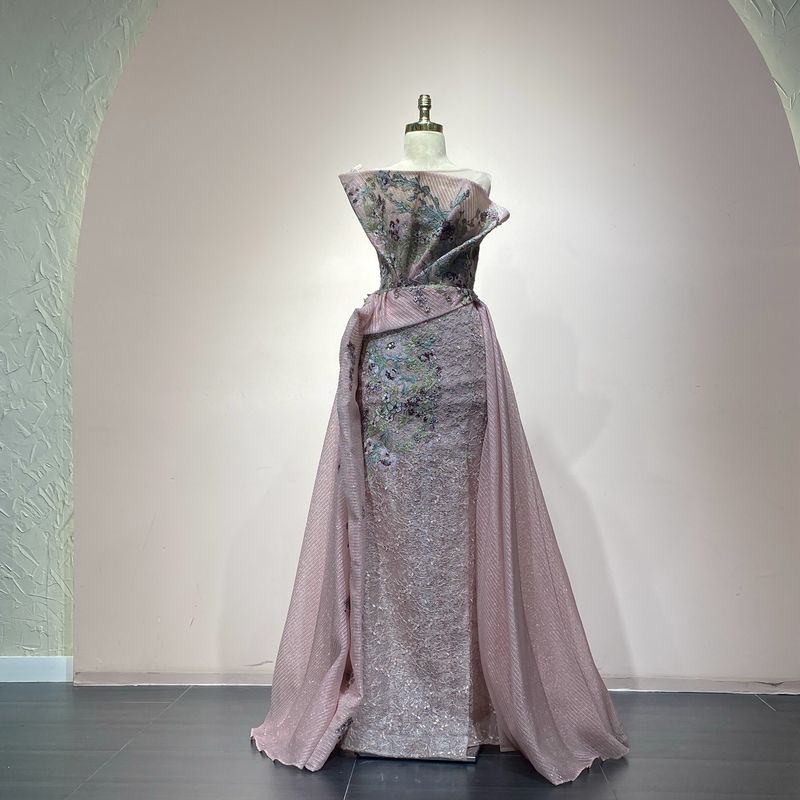 Vestido largo color rosado de talla 38