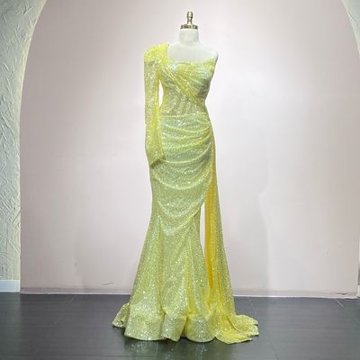 Vestido largo de color amarillo, talla 46 - L