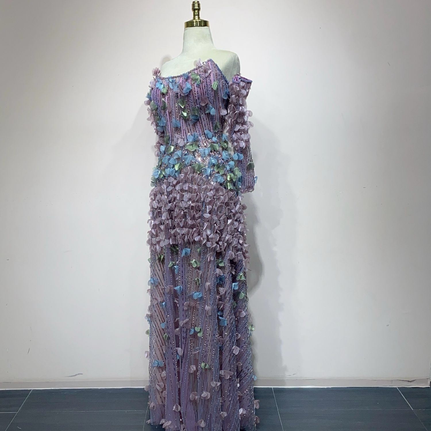 Vestido Largo Color Violeta Talla 44/12