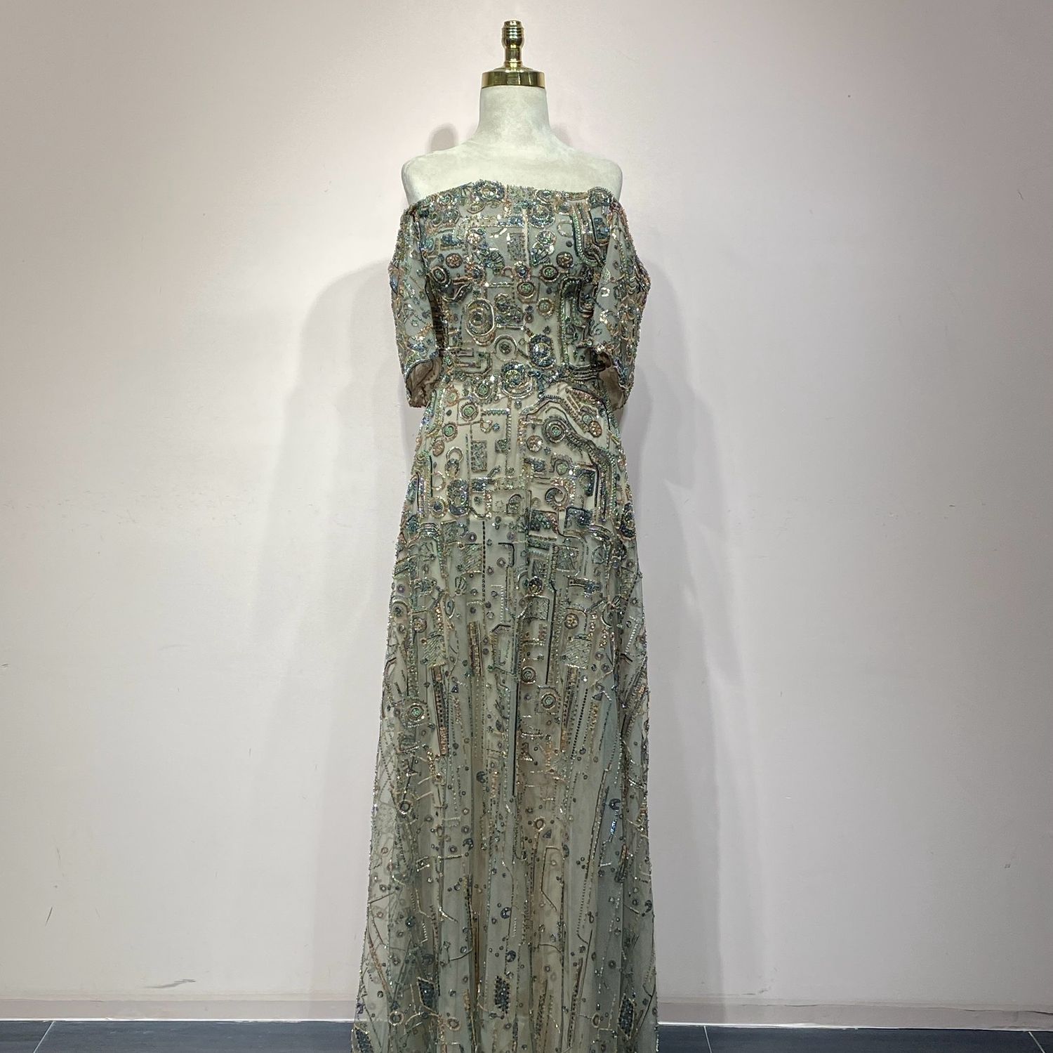 Vestido Largo Color Bronce  Talla 46/14