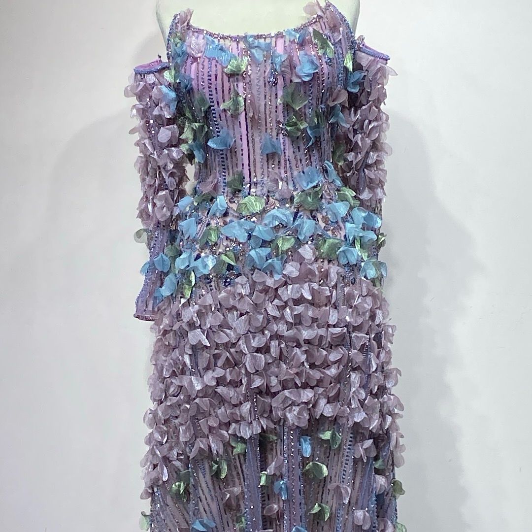 Vestido Largo Color Violeta Talla 44/12