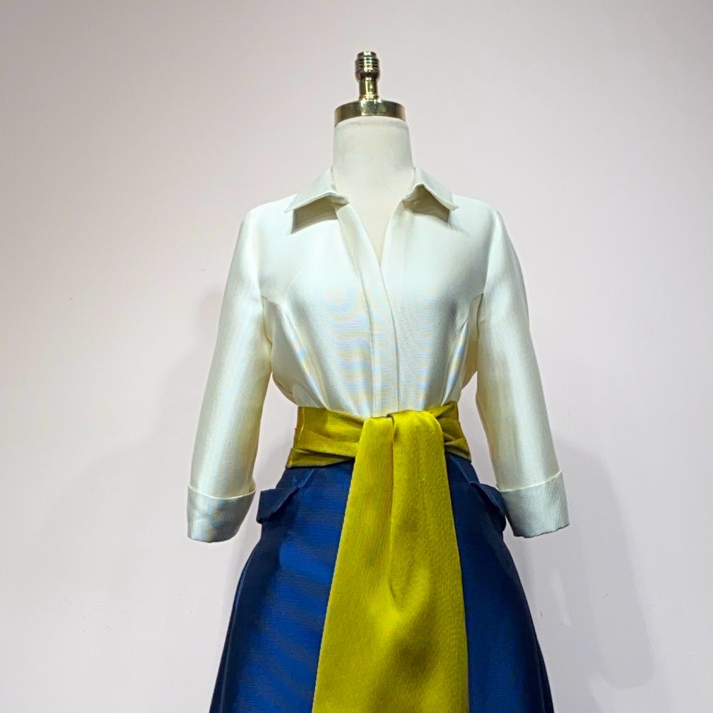 Vestido Largo Color Beige Navy Talla 44/12