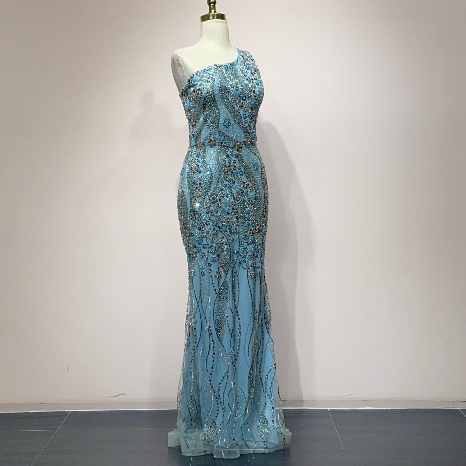 Vestido Largo Color Celeste Talla Talla 42/10