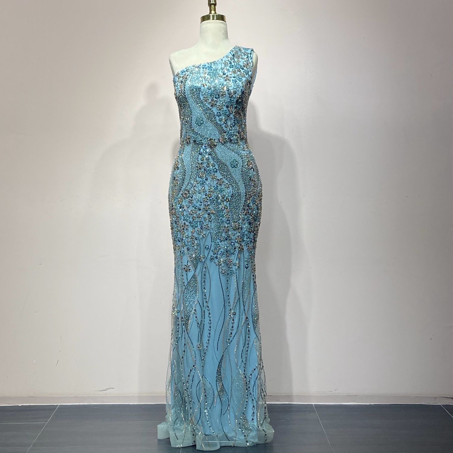 Vestido Largo Color Celeste Talla Talla 42/10