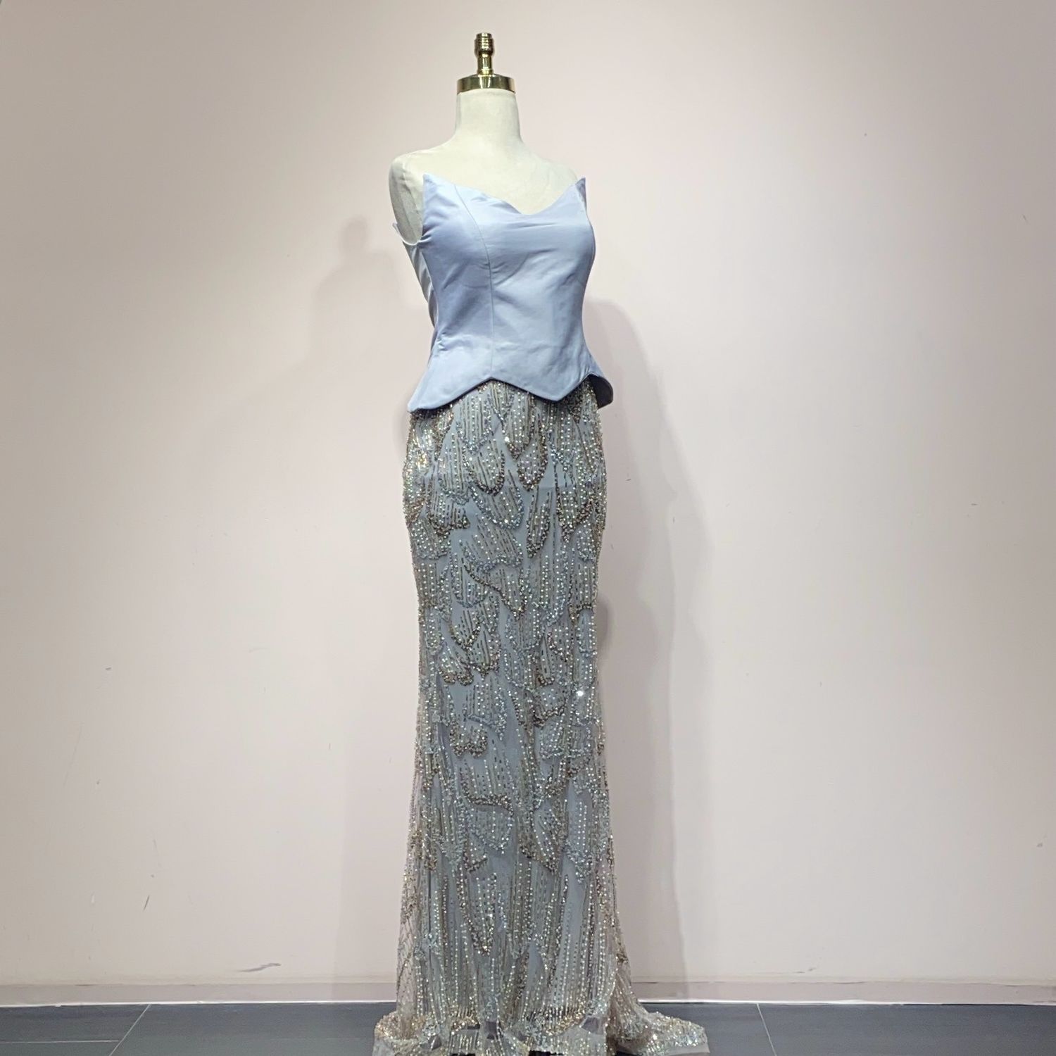 Vestido Largo Color Gris Talla 42/10