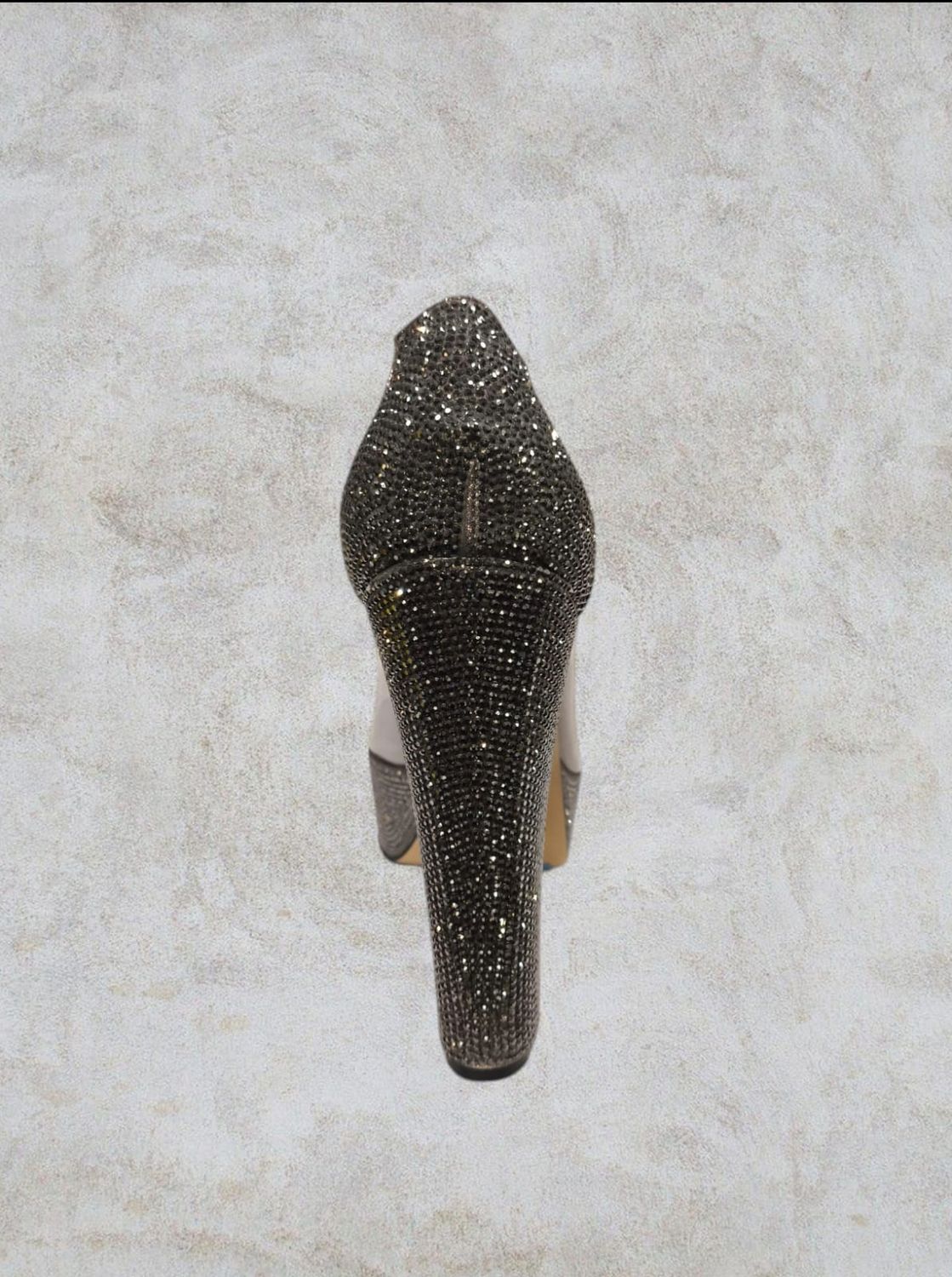 Zapato de tacon transparente - Black Silver