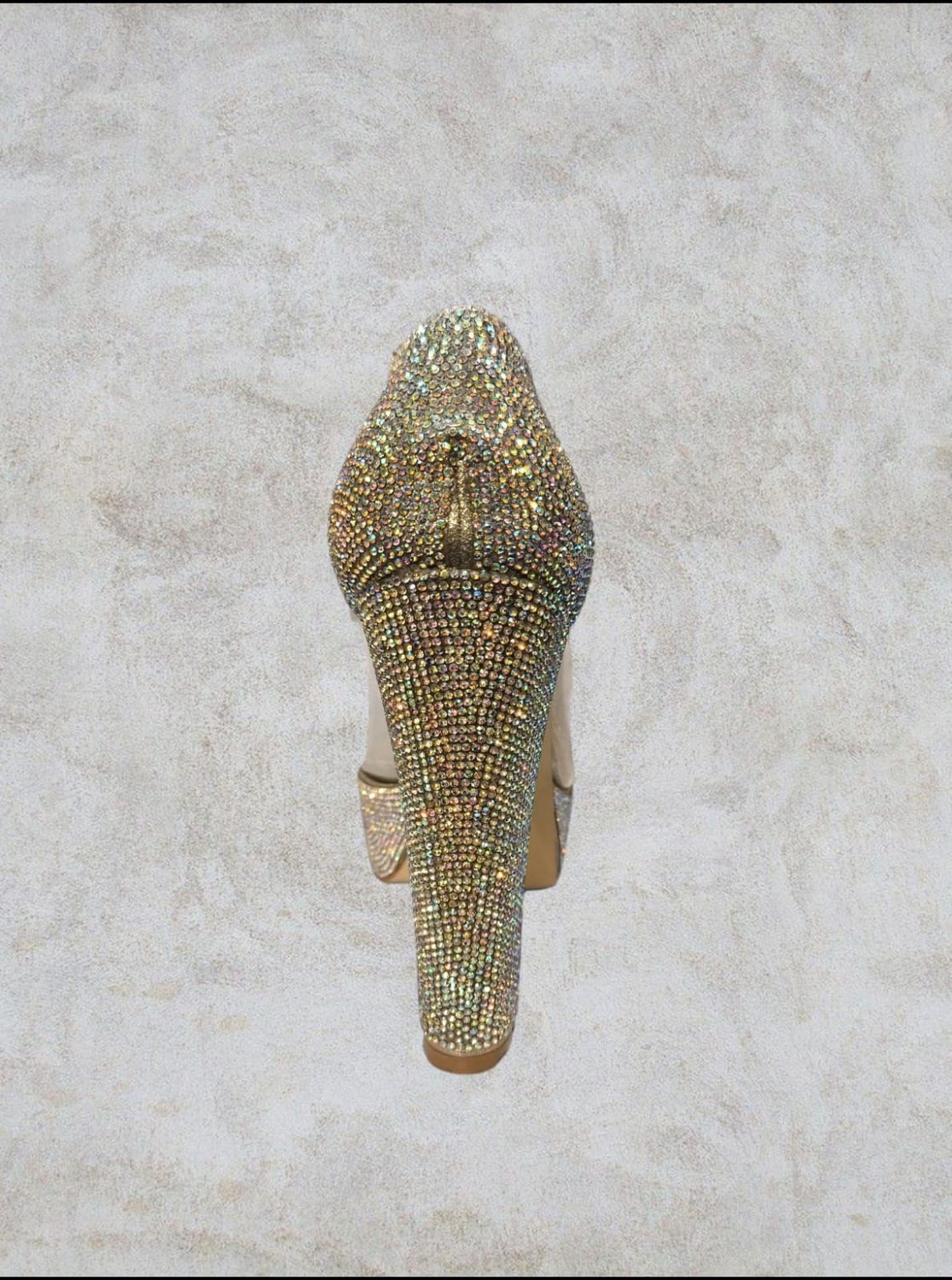 Zapatos de tacon transparente - Gold