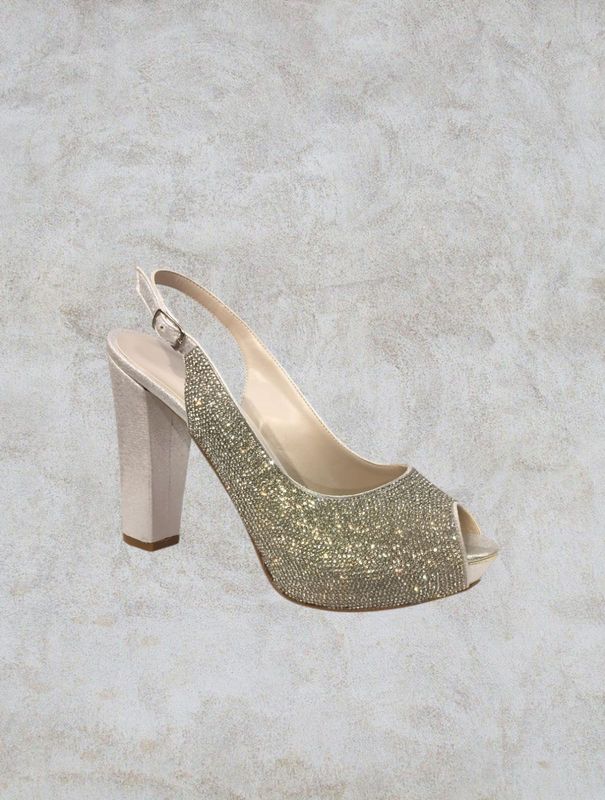 Zapatos Silver con cristales brillantes