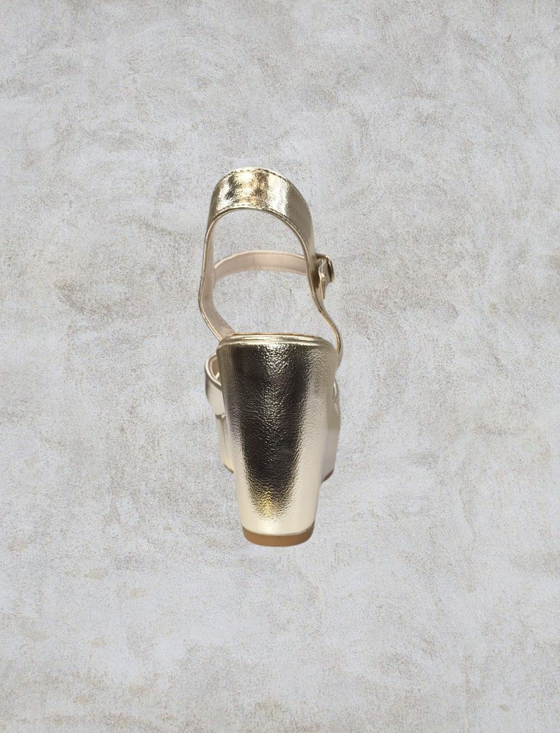 Sandalia Plataforma baja- Gold