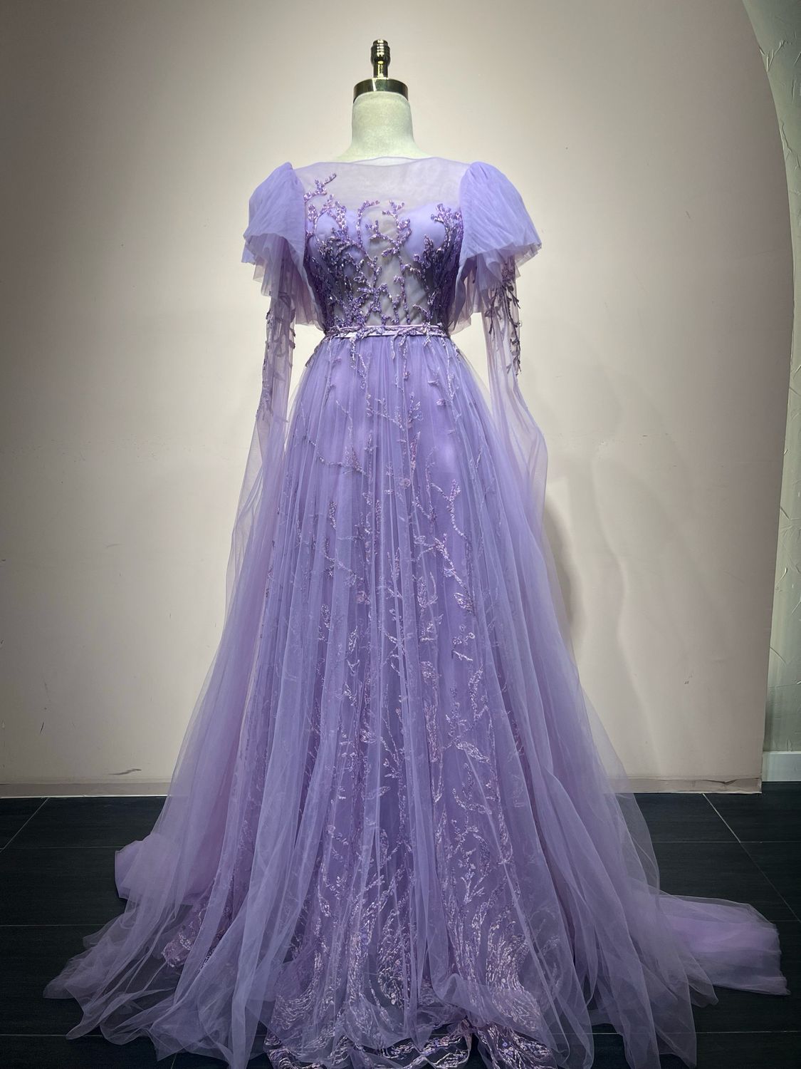 Vestido largo morado lila talla:42. WC2066