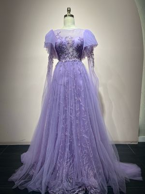 Vestido largo morado lila talla:42. WC2066