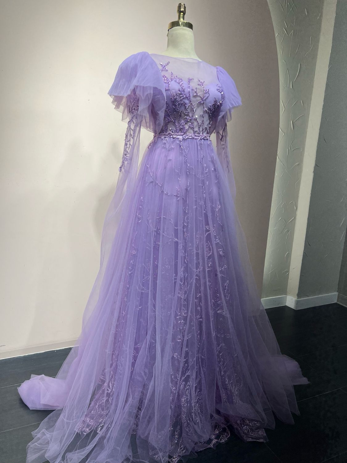 Vestido largo morado lila talla:42. WC2066