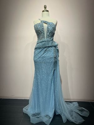 Vestido largo azul talla 10. CW60183