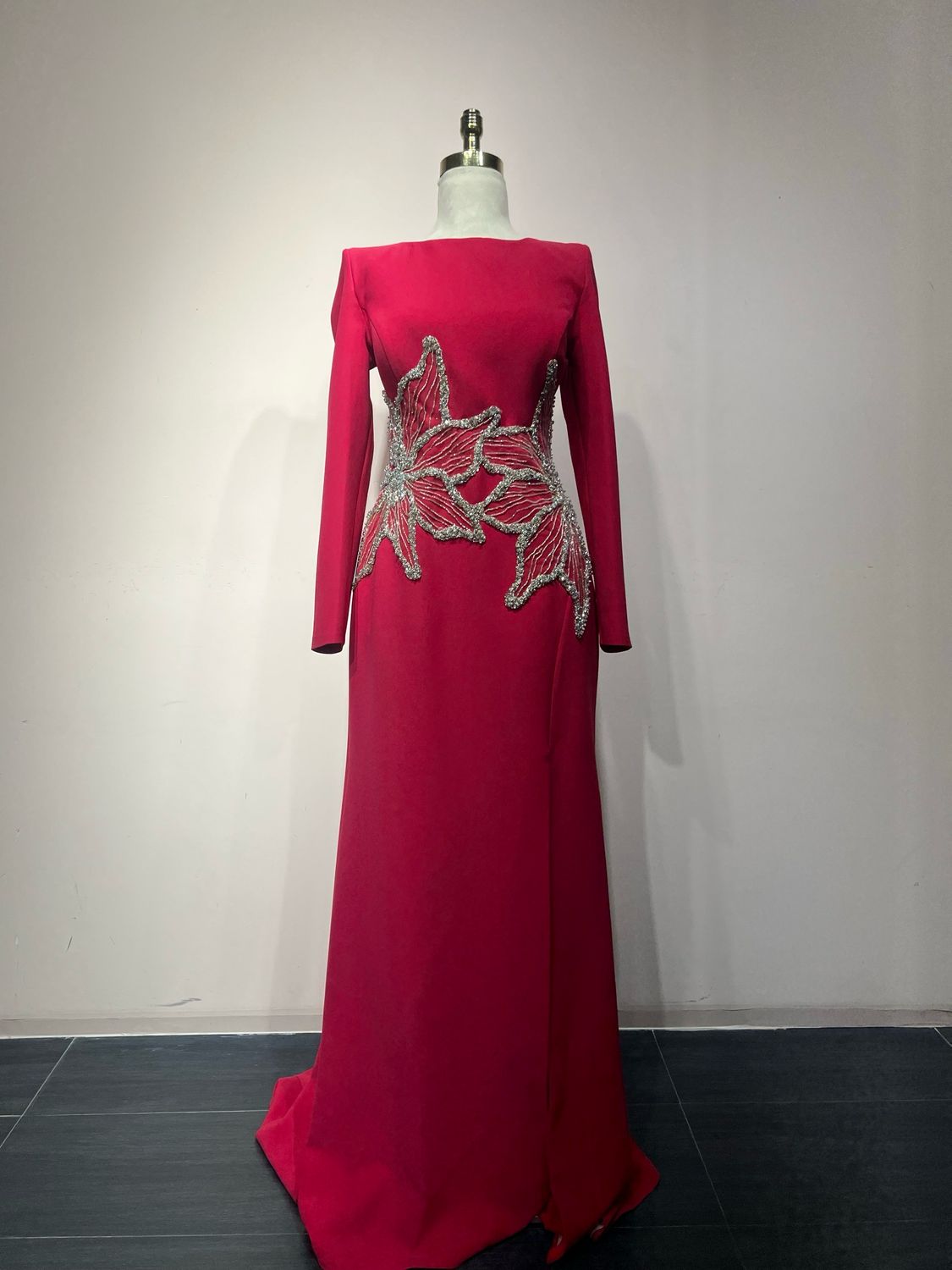 Vestido largo magenta talla :46