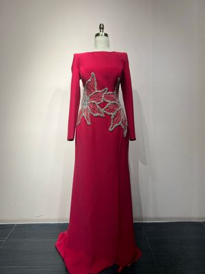 Vestido largo magenta talla :46