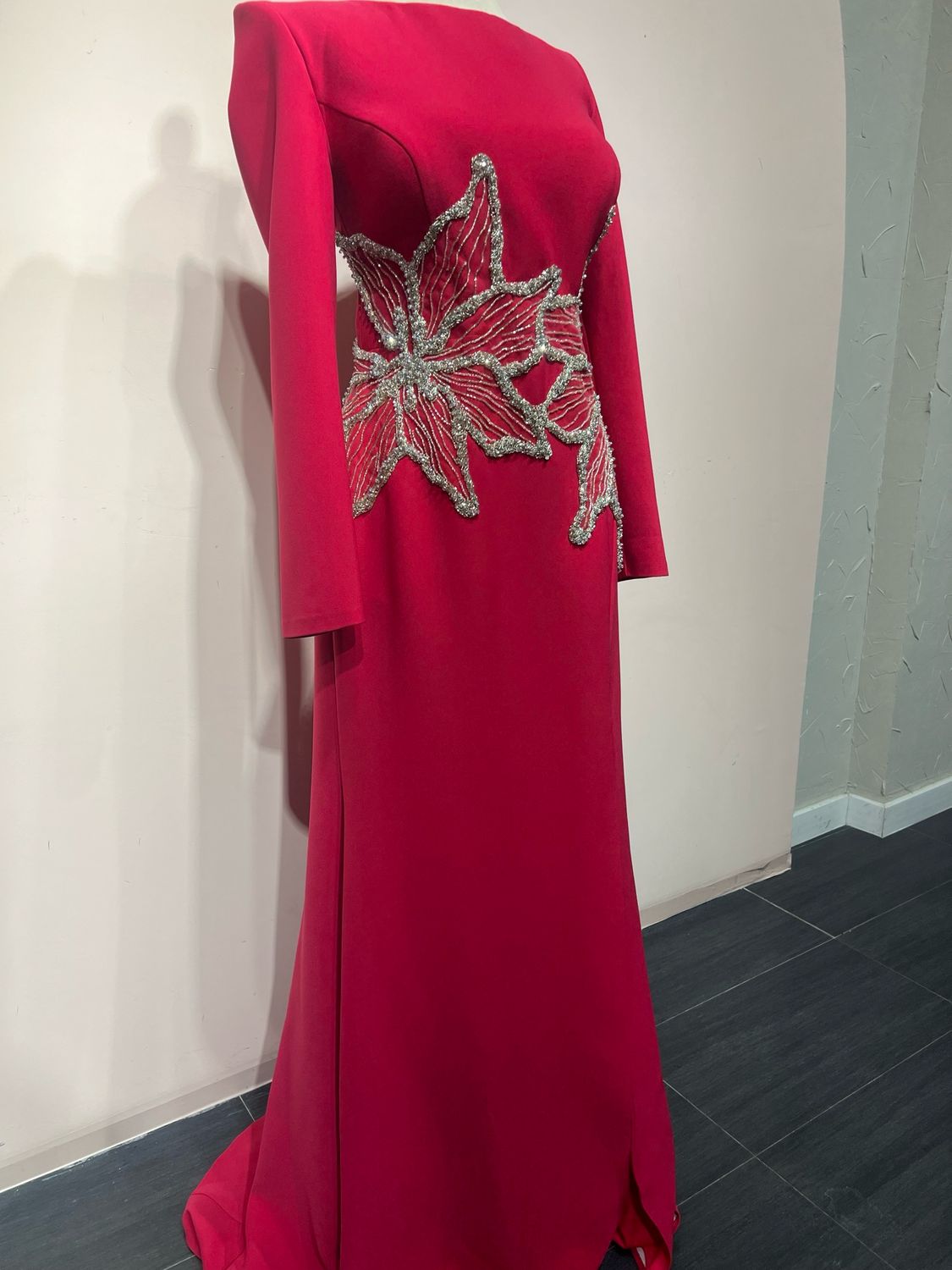 Vestido largo magenta talla :46