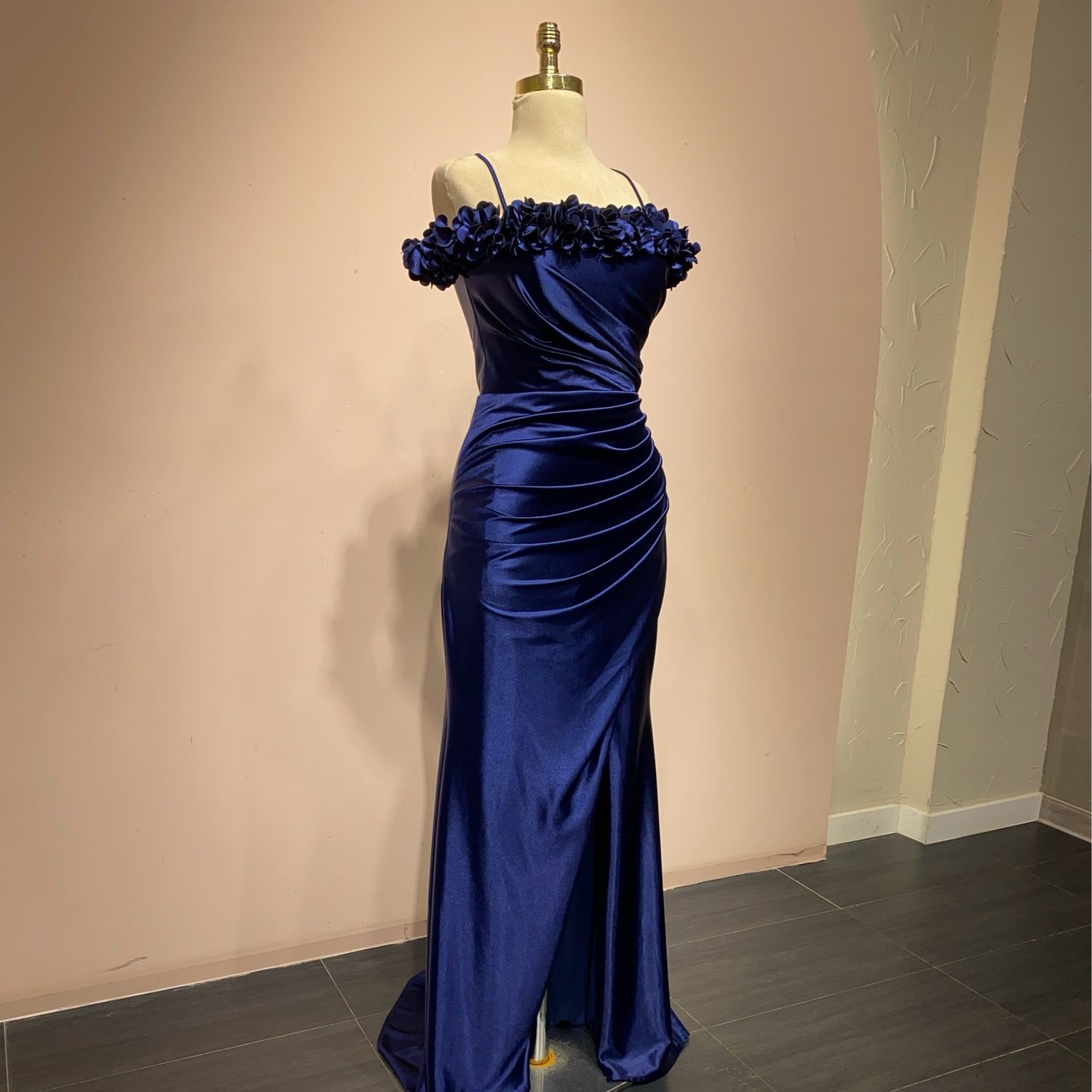 Vestido Largo Azul Navy talla-2