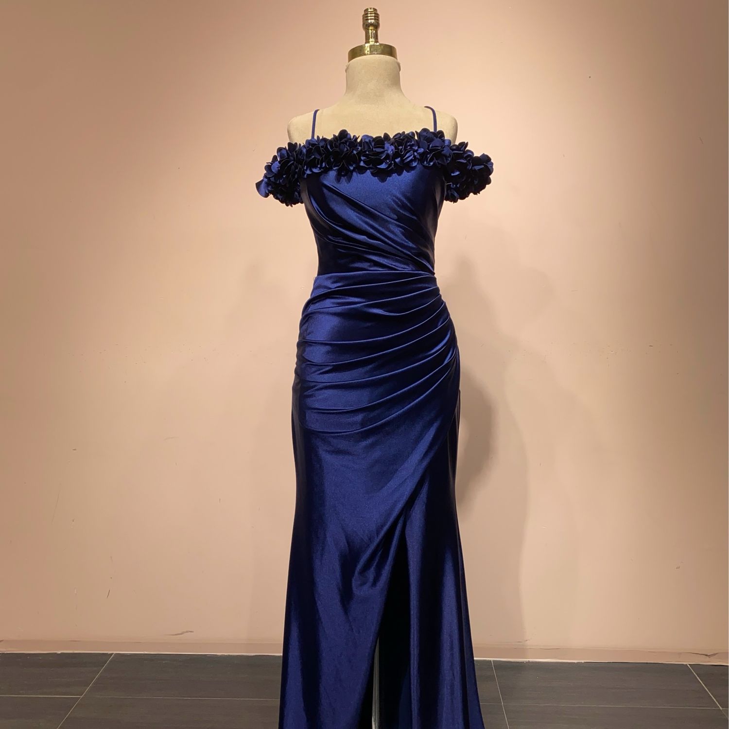 Vestido Largo Azul Navy talla-2