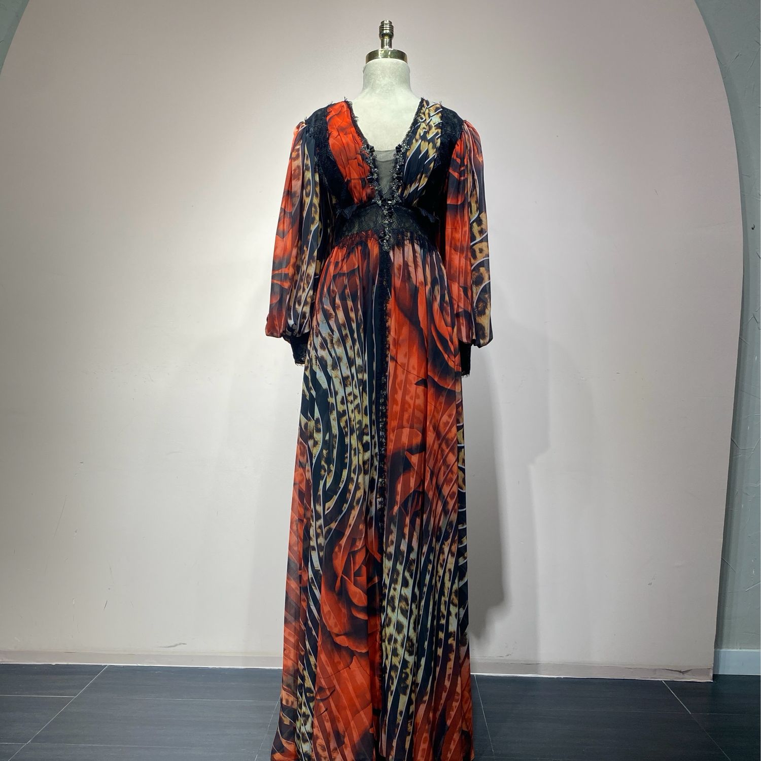 Vestido largo multicolor talla:48 Vestido largo multicolor talla:48