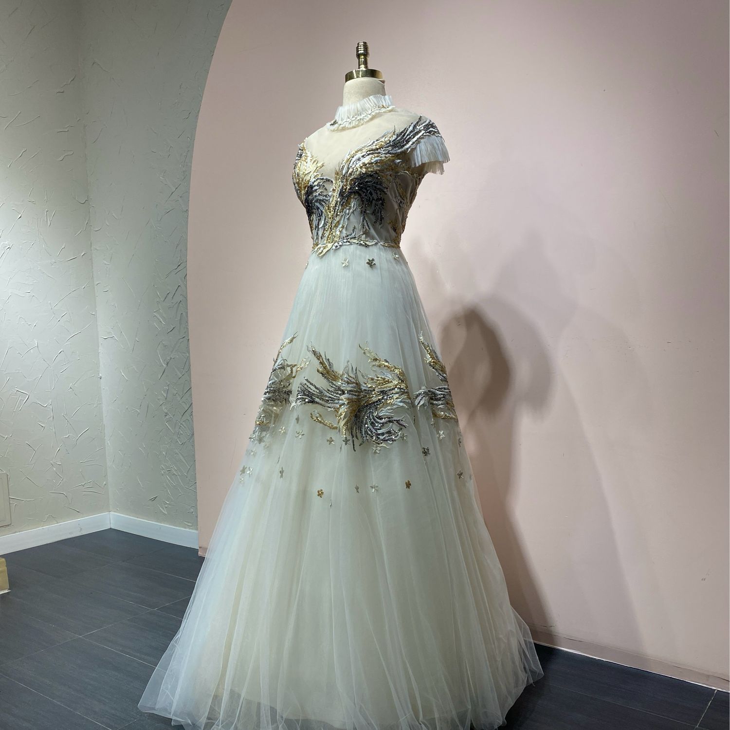 Vestido largo blanco hueso talla:44