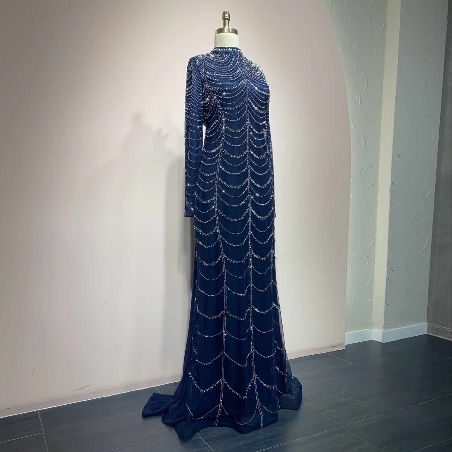 Vestido largo AZUL NAVY talla: 46