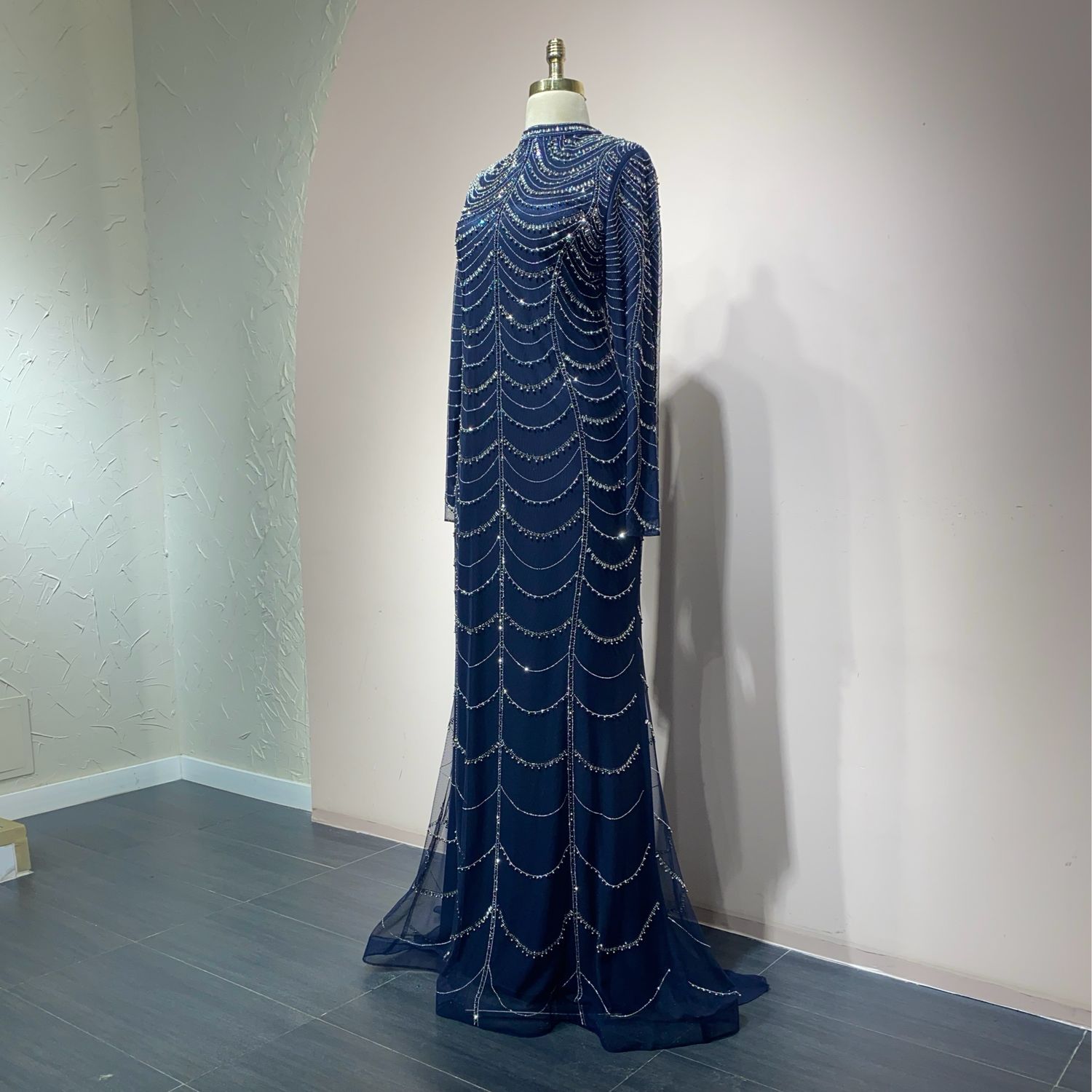 Vestido largo AZUL NAVY talla: 46